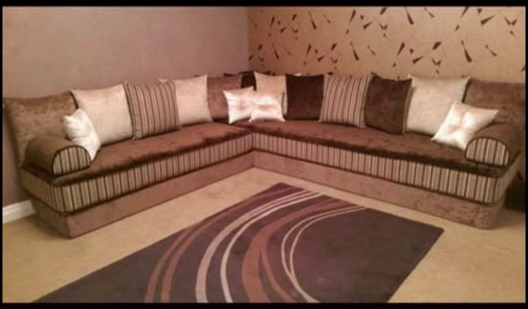 Large Brown Sofa Set 2 Matching Sofas with Cushions