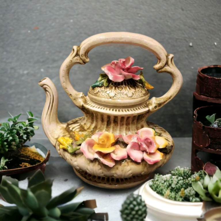 Vintage - Huge CAPODIMONTE Italian Teapot