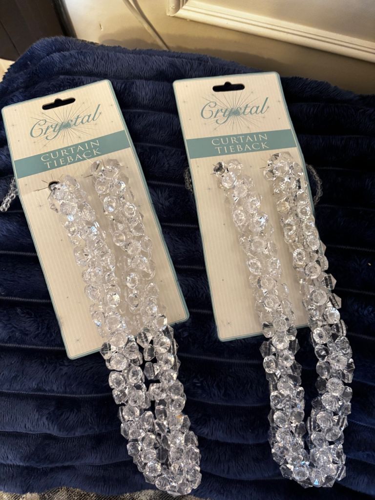 Crystal curtain tie backs