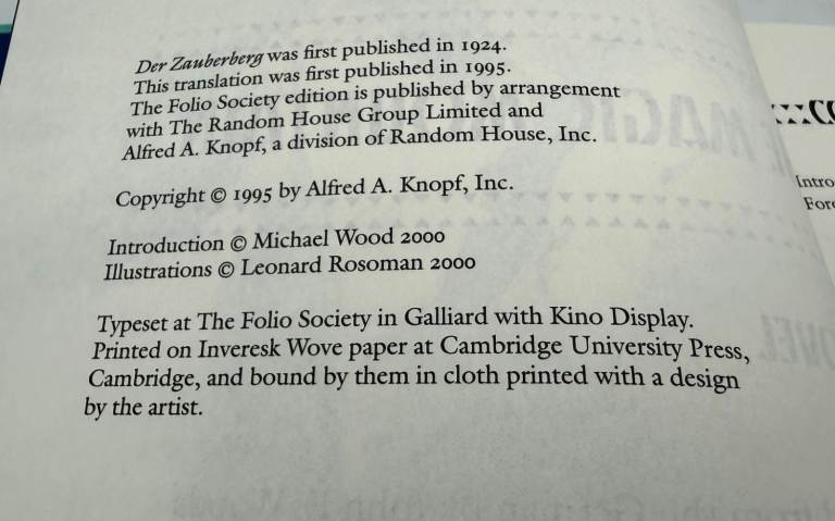 The Magic Mountain - Thomas Mann  Folio Society 2000 Hardback With Slipcase VGC