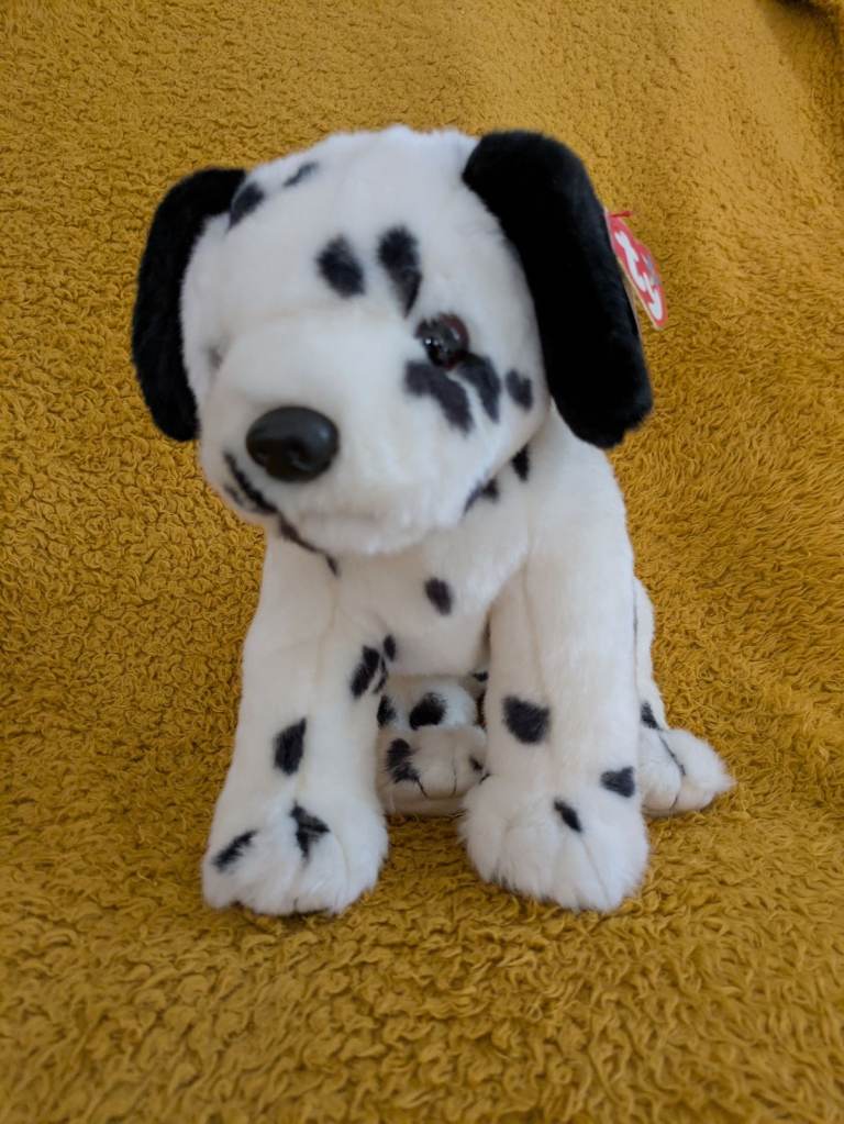 Ty Beanie Buddy Dotty Dalmatian White & Black Spot Dog Soft Plush Toy 11” Tag