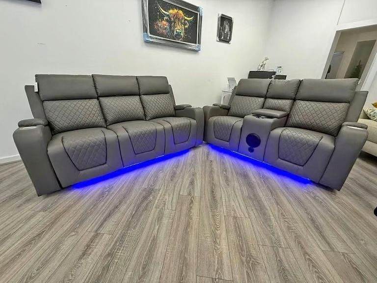 😘 Grab Now 😍 Florida Electric 3+2 seater sofa with cup holder ✨ Hot Deal ~~~~ Order now