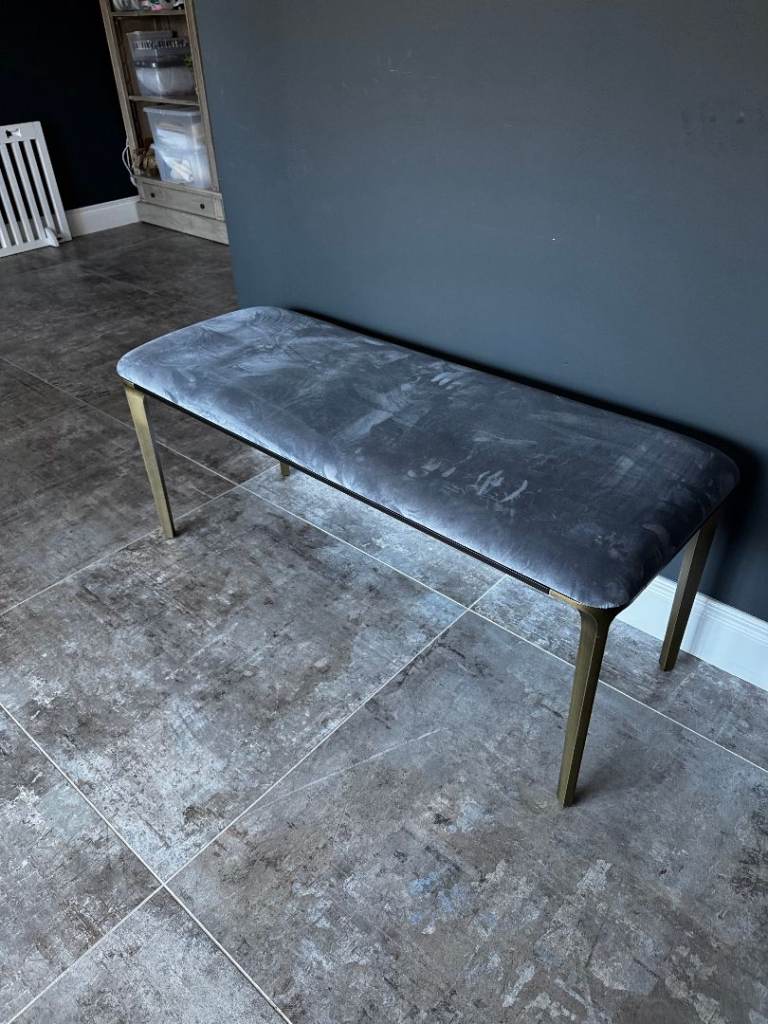 Sovet Italia Slim Panca Designer Bench – Velvet Z04 & Burnished Legs – RRP £1,200