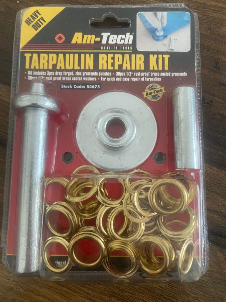 Tarpaulin repair kit never used