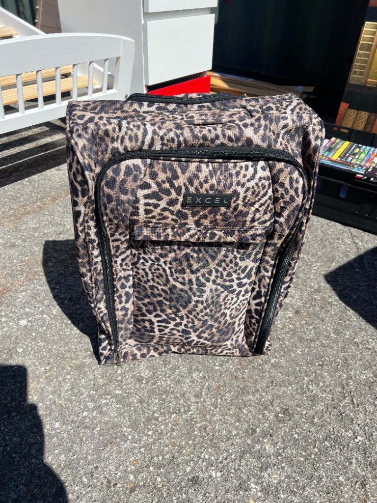 EXCEL Leopard Print Suitcase – Good Condition