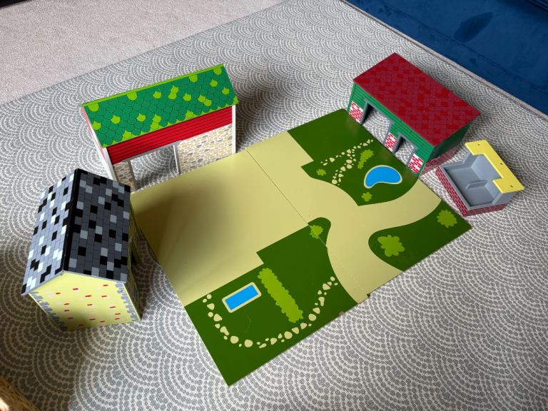 Wooden farm with animals 