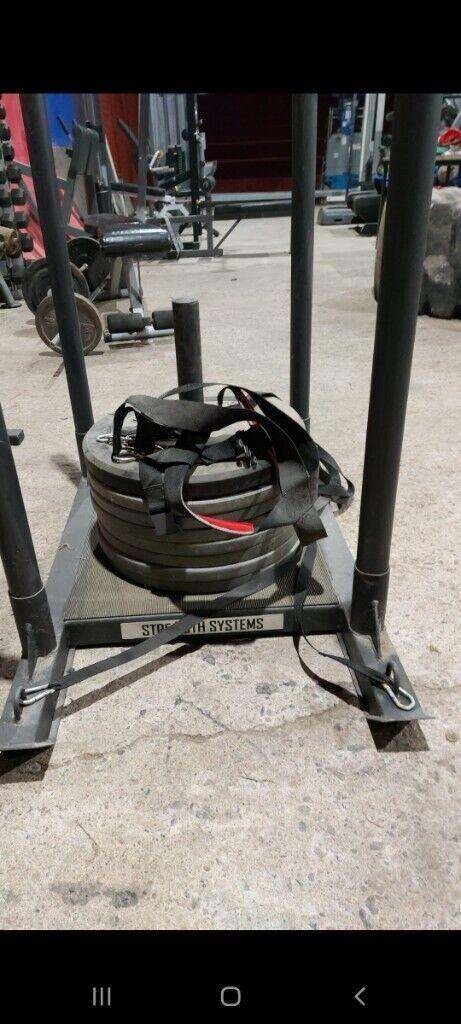 Strength shop prowler/power sled with harness