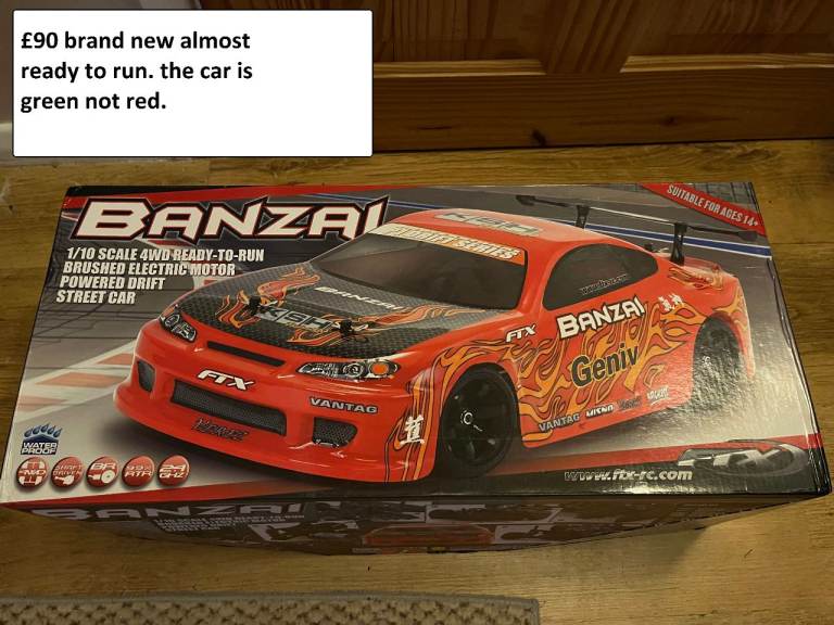 ftx 1/10th green banzai drift car ready to run £90 no offers ( faversham  £90 no offers ( faversham 