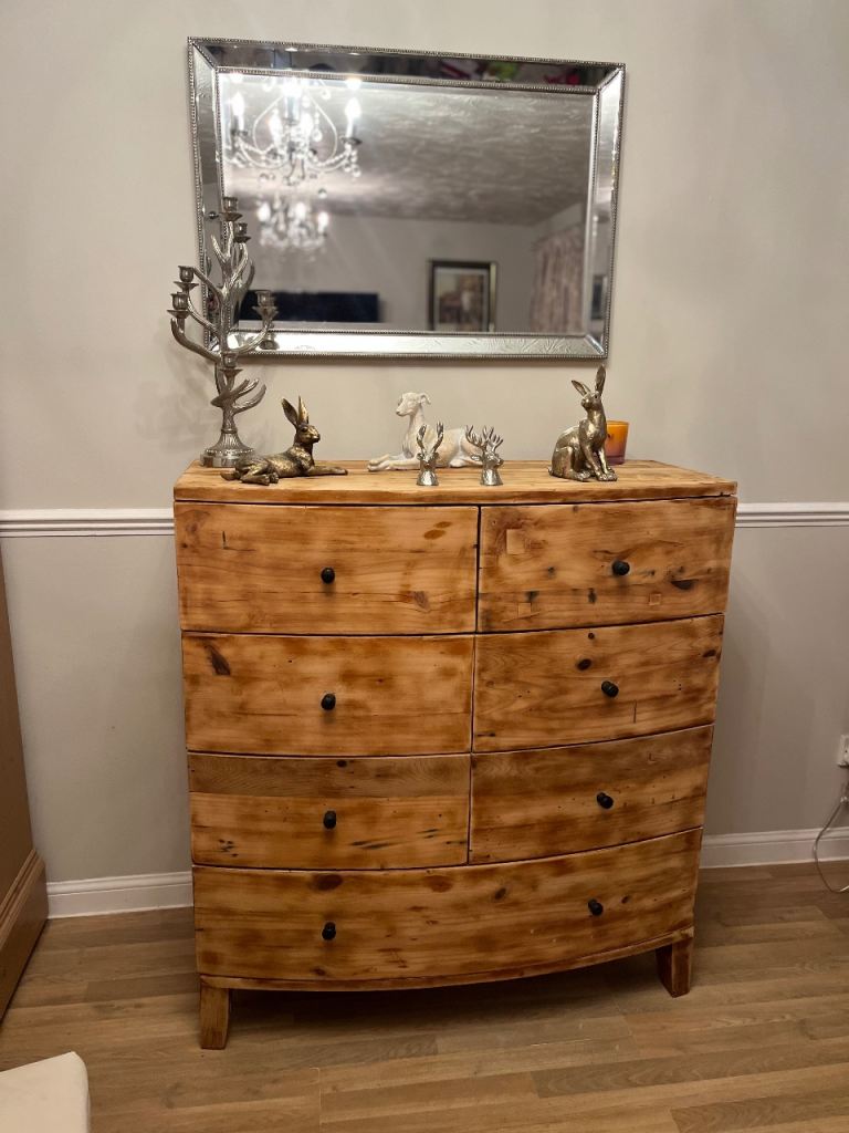 Vintage Bow Front Chest Of Drawers 