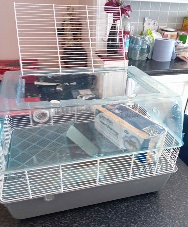 Large hamster cage for sale good condition with all accessories and new bedding cost £75 new