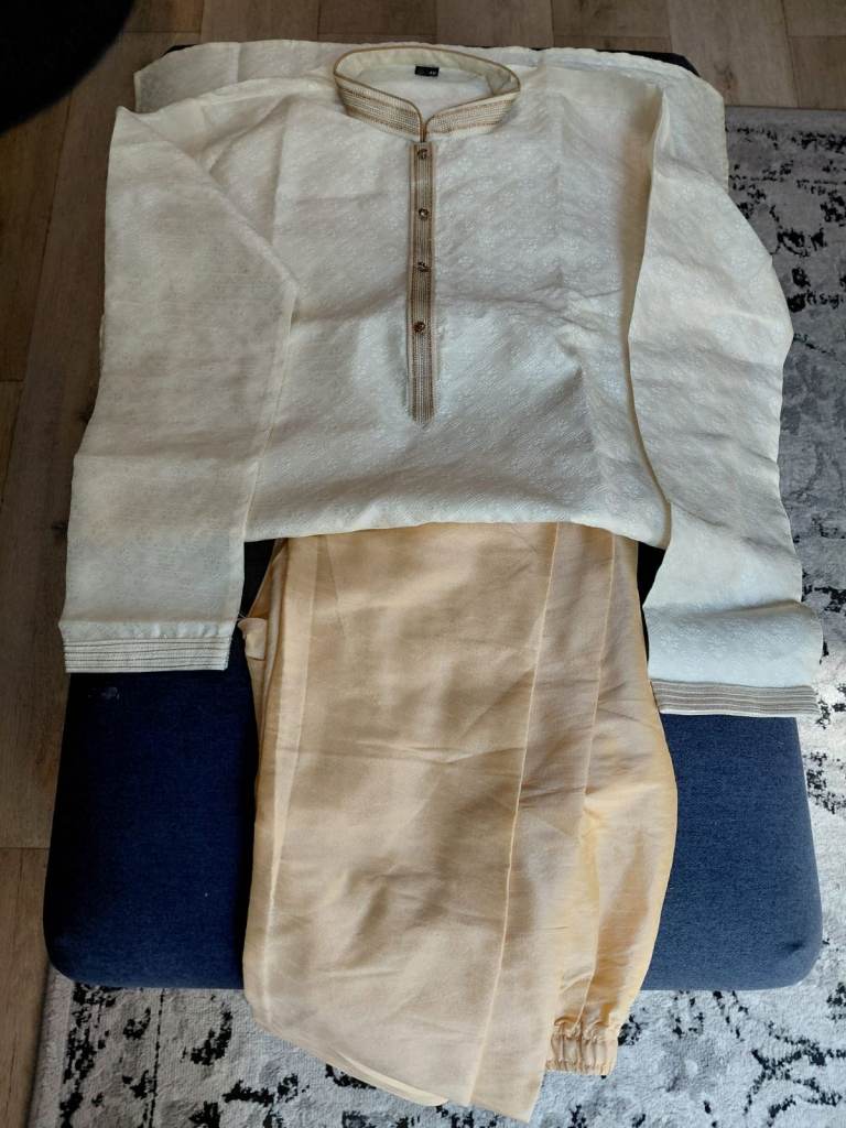 Cream Combo of Men's Traditional Wedding/Event clothes. Never used!