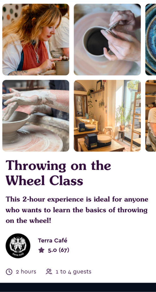 PRIVATE Pottery Class for 2