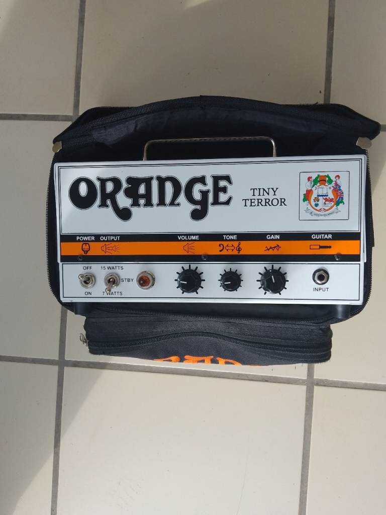 Orange Tiny Terror, valve amp. 15 / 7.5 watts. With cover and leads. Ace. REDUCED