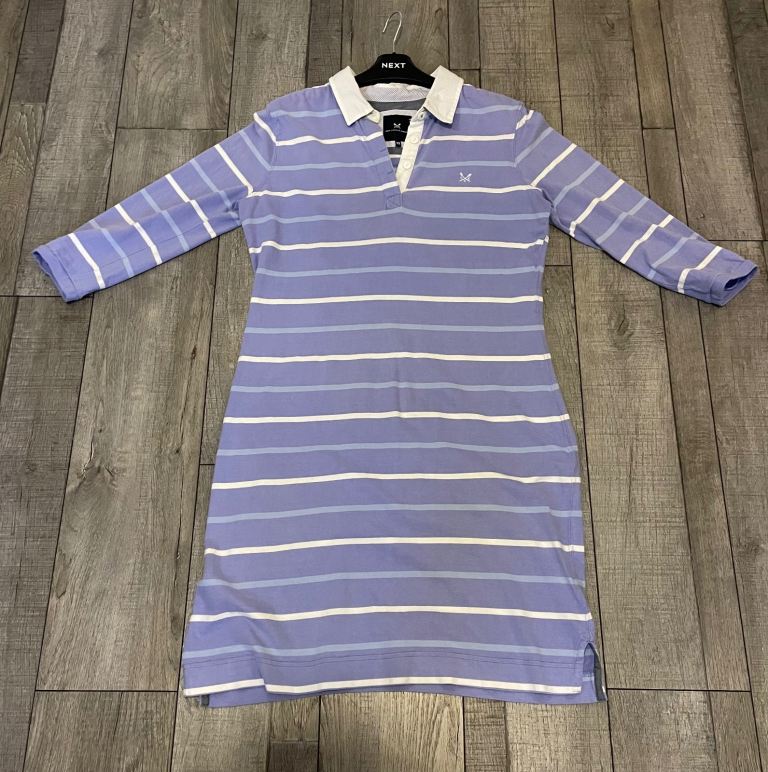 Women’s summer Crew Clothing Company stripped blue dress size 12 