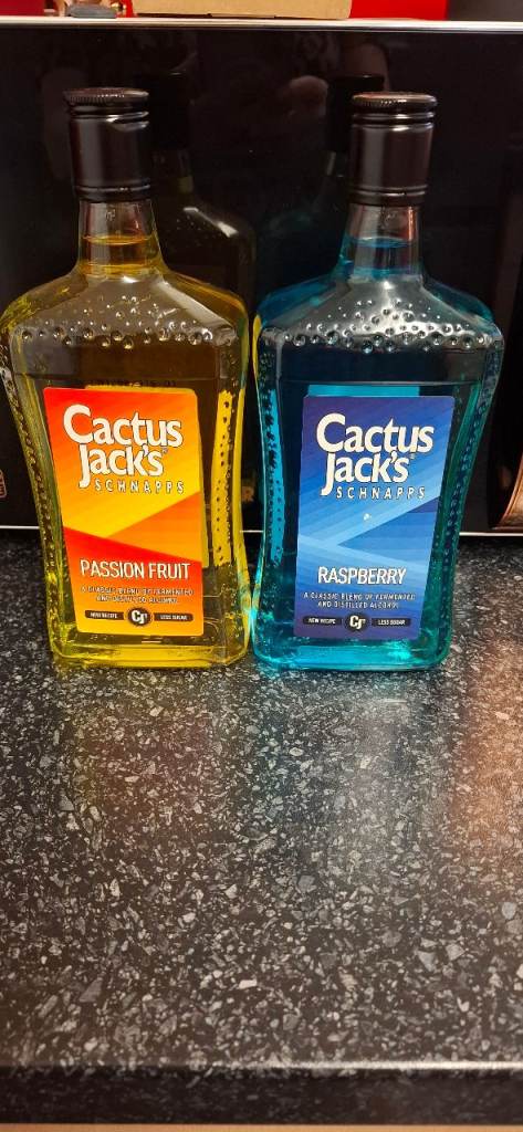 2 cactus jack schnapps 70cl raspberry and passion fruit 