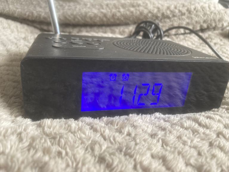 Sleek graphite grey John Lewis radio FM DAB 