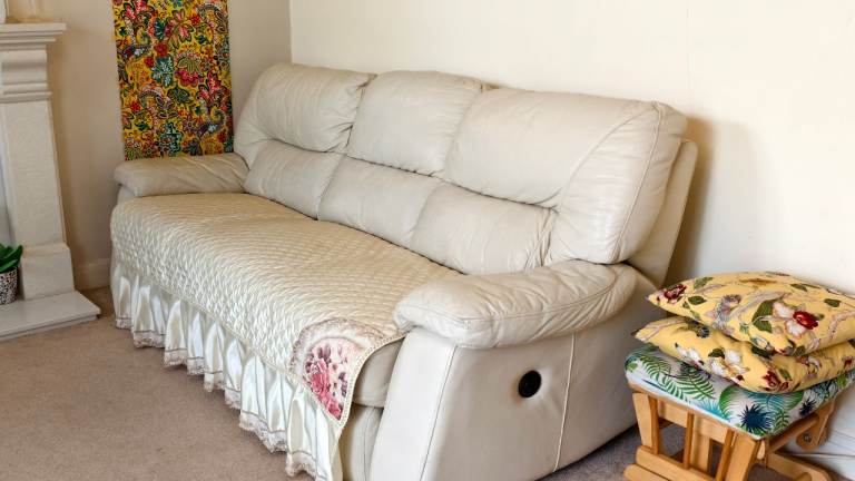 FREE Three Seater Electric Reclining Leather Sofa