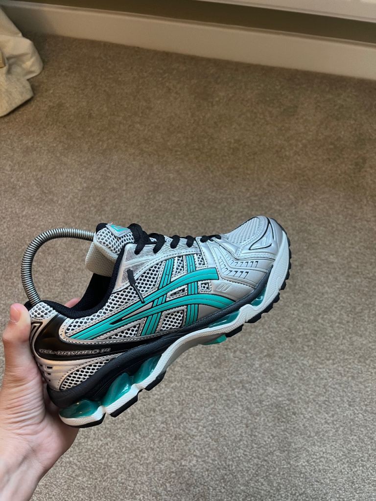 ASICS Gel-Kayano Trainers – Silver and Teal, Good Condition