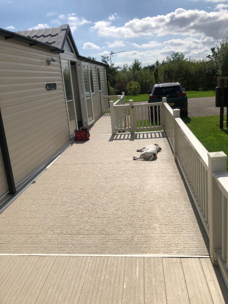 Static Caravan for sale sited Full wrap around decking 2013 Swift Chamonix 39ft x 13ft 