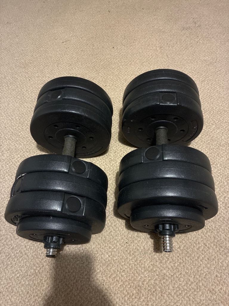 Adjustable 25kg Dumbbell Weight Set – Black, Good Condition