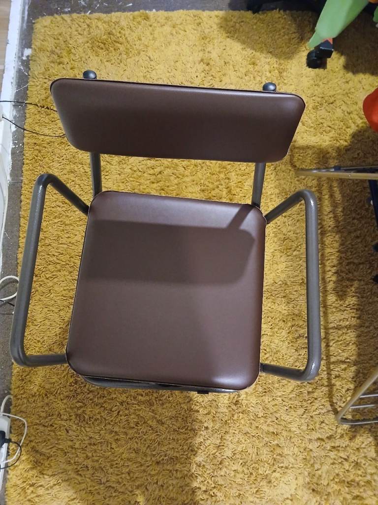 Commode chair. 2 perching stool with arms 
