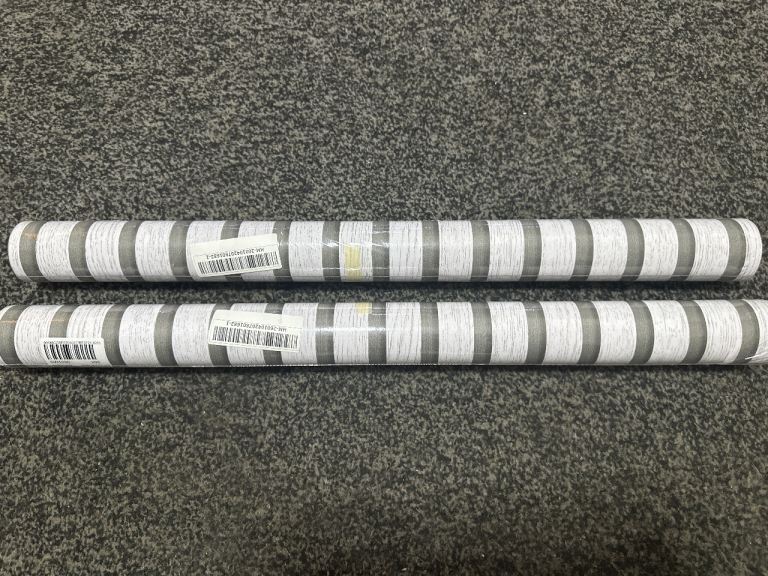 Two Rolls Grey Striped Wallpaper – Brand New