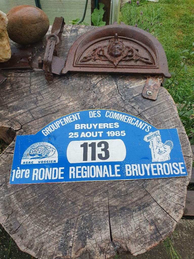 Vintage French Rally Race Number Sign – Bruyeres 1985