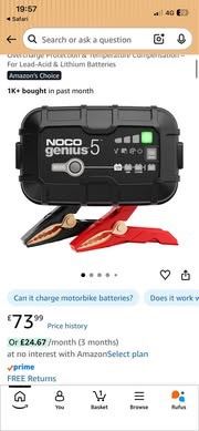Noco leisure/lithium battery charger 