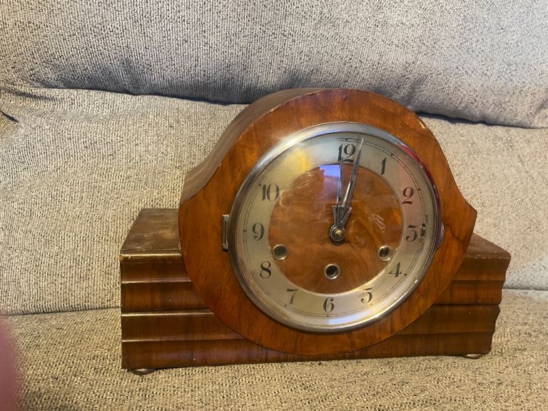 Old wooden Westminster chime clock art deco? Spares or repairs 