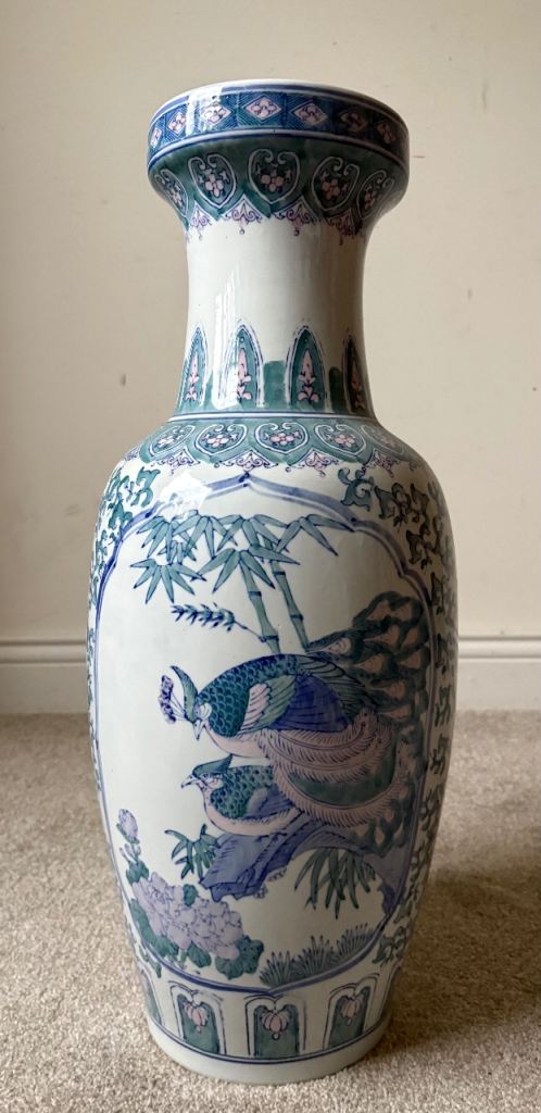 Tall, Vintage, Chinese, Porcelain floor vase.