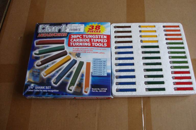 Clarke Lathe Tool Bits TCT 38 off Various shapes for different work. New Unused.