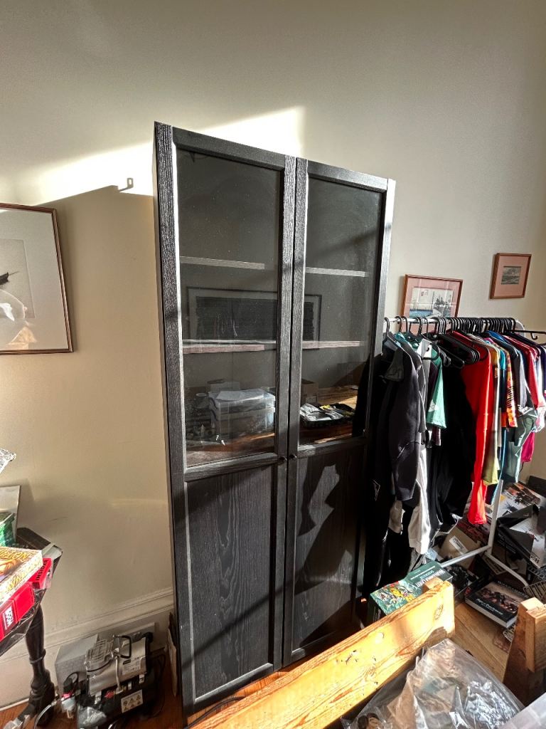 IKEA cabinet/bookshelf with glass window doors