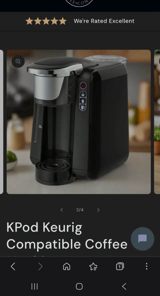 Keurig K-Pod Compatible Coffee Machine – Black, Excellent Condition