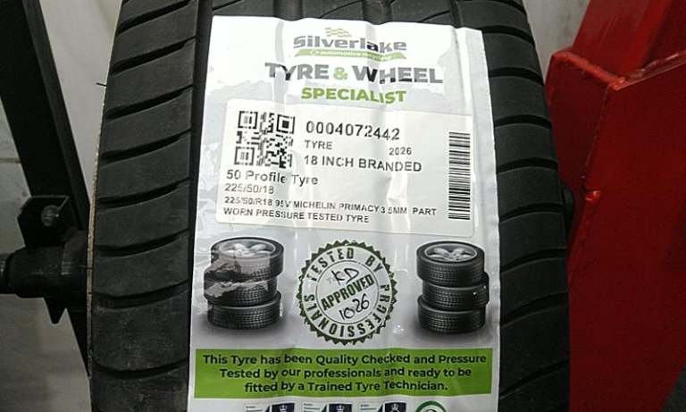 225/50/R18 95v Michelin Primacy 3 5mm Part Worn Pressure Tested Tyre
