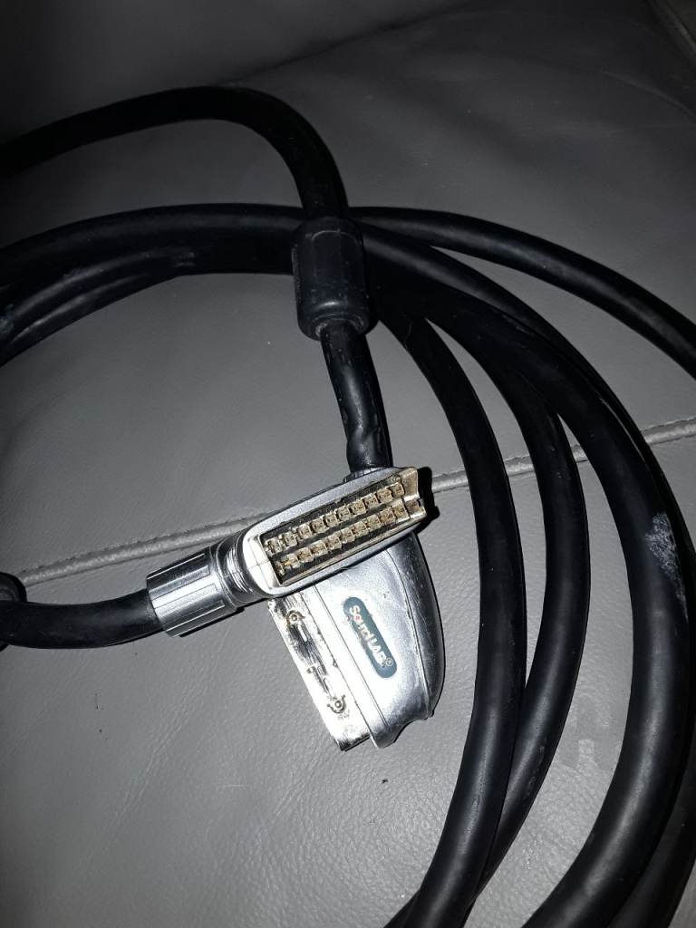3 metre gold plated Scart to Scart Video Cable - Good Condition