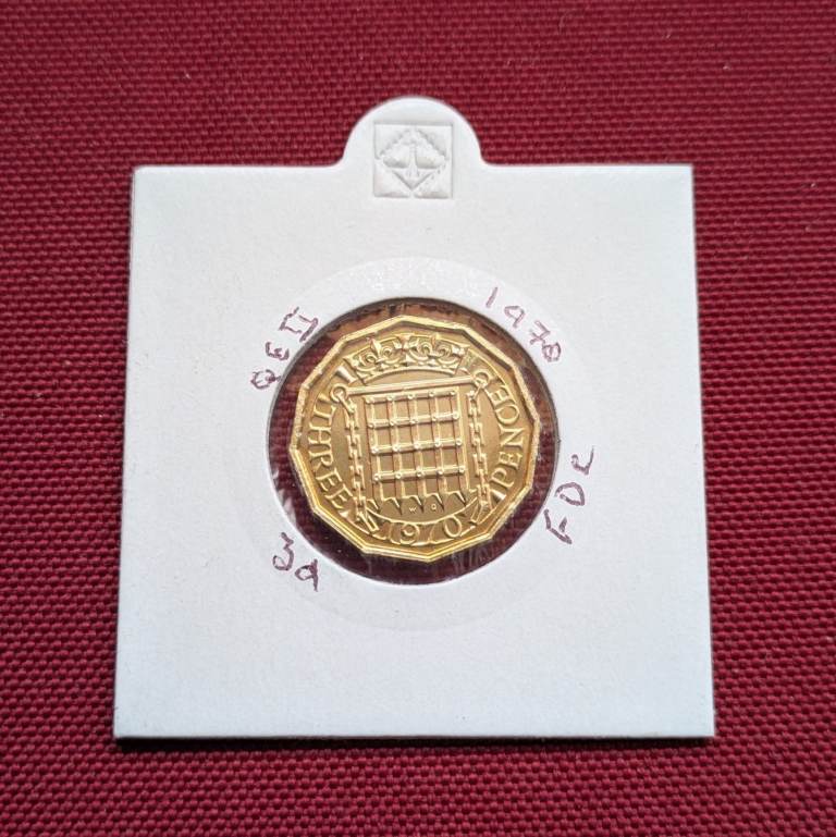 ♦ MINT condition FINAL 3d THREEPENCE brass coin
