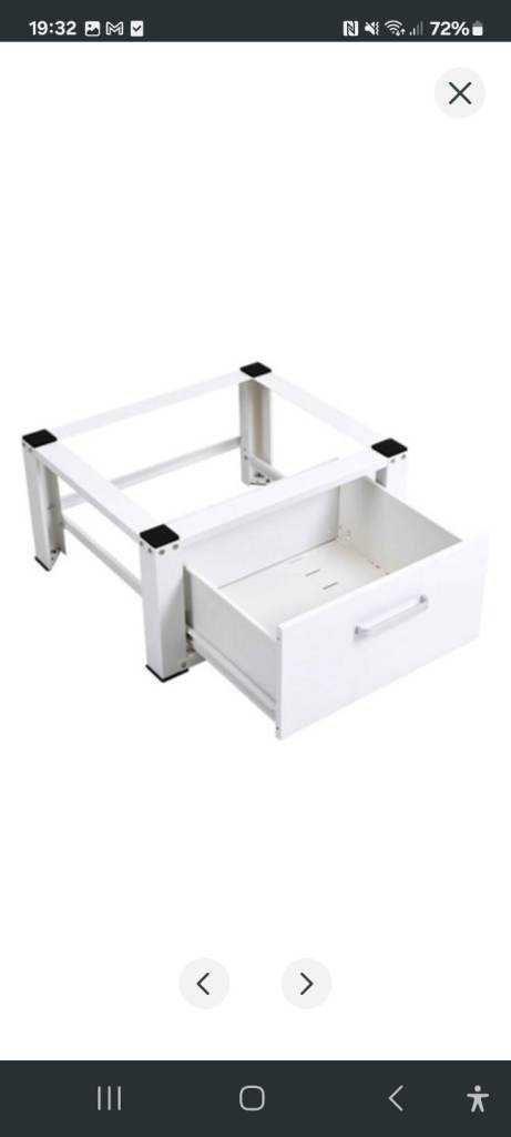 Washing machine pedestal with drawer