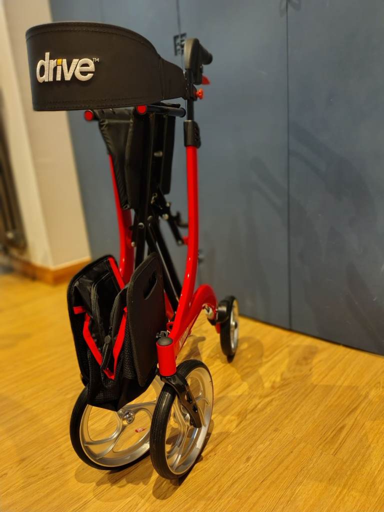 Drive Medical Nitro 4 wheeled Rollator with seat.