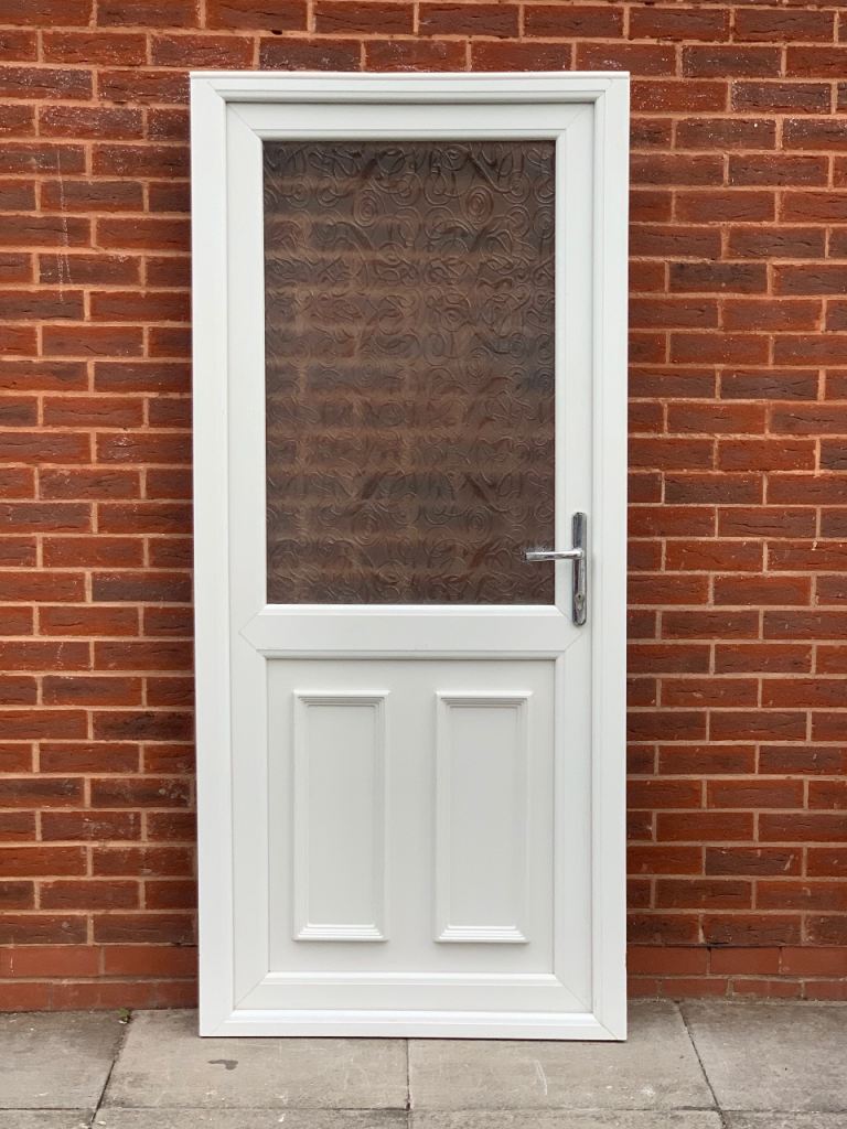 UPVC DOUBLE GLAZED BACK DOOR SIDE DOOR & KEY 89.5 cm Wide 199.5cm HIGH Can Deliver