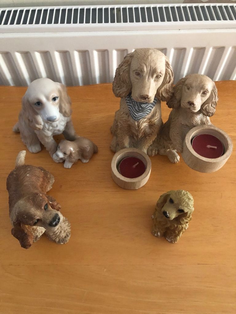 4 china Spaniel ornaments 