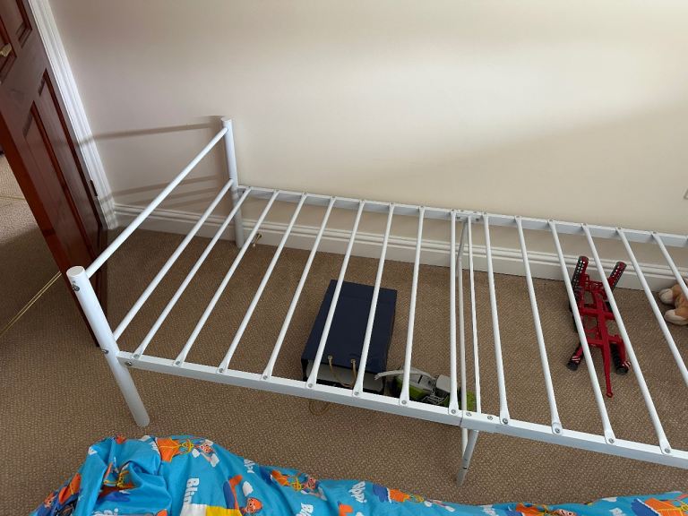 Single bed frame mattress duvet and pillow