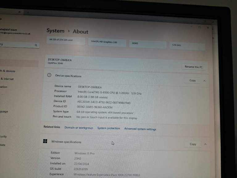 Dell PC Intel(R) Core(TM) i5-6500 CPU @ 3.20GHz