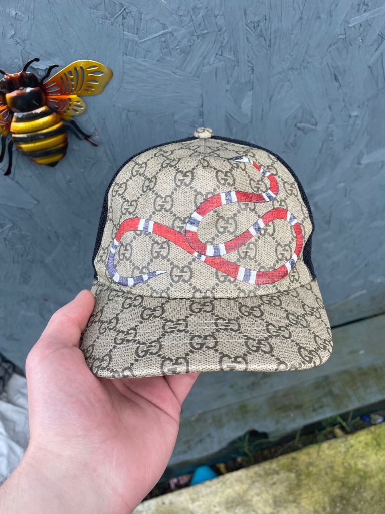 Gucci snake print gg supreme cap