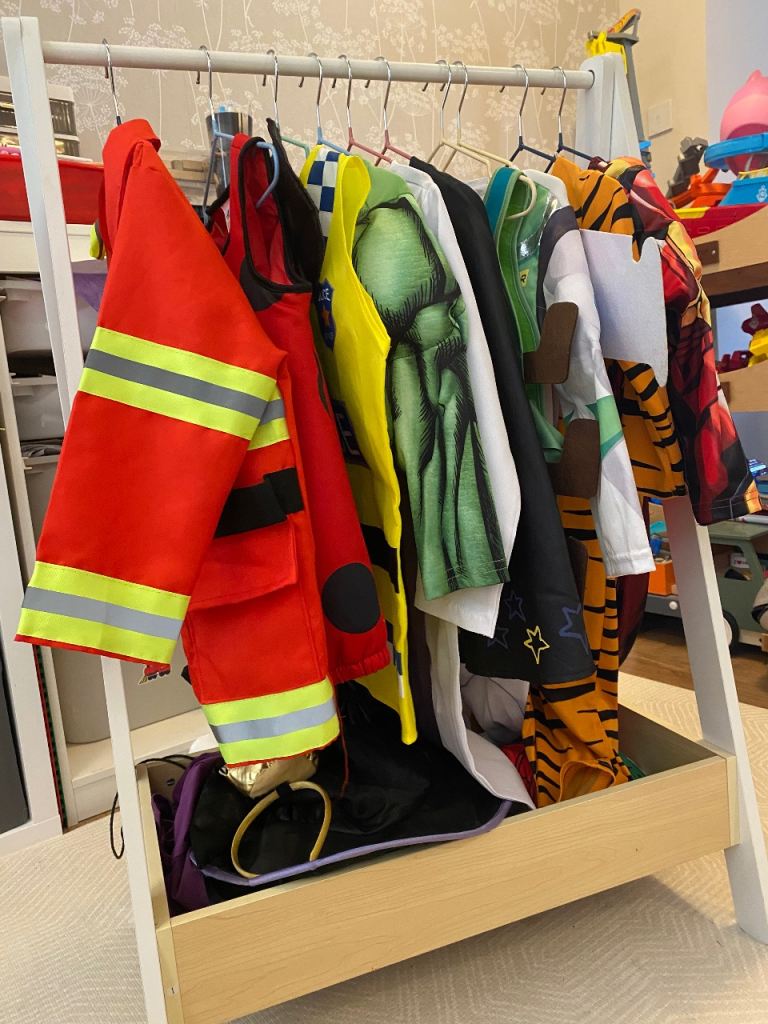 Kids Dressing up rail with costumes