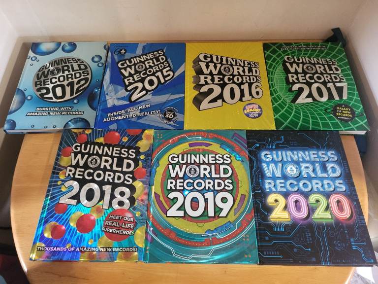 Guinness World Records annual hardback books. Good condition.