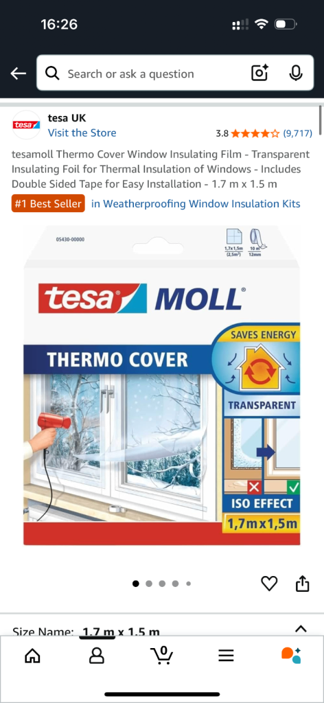 Window thermo cover new 