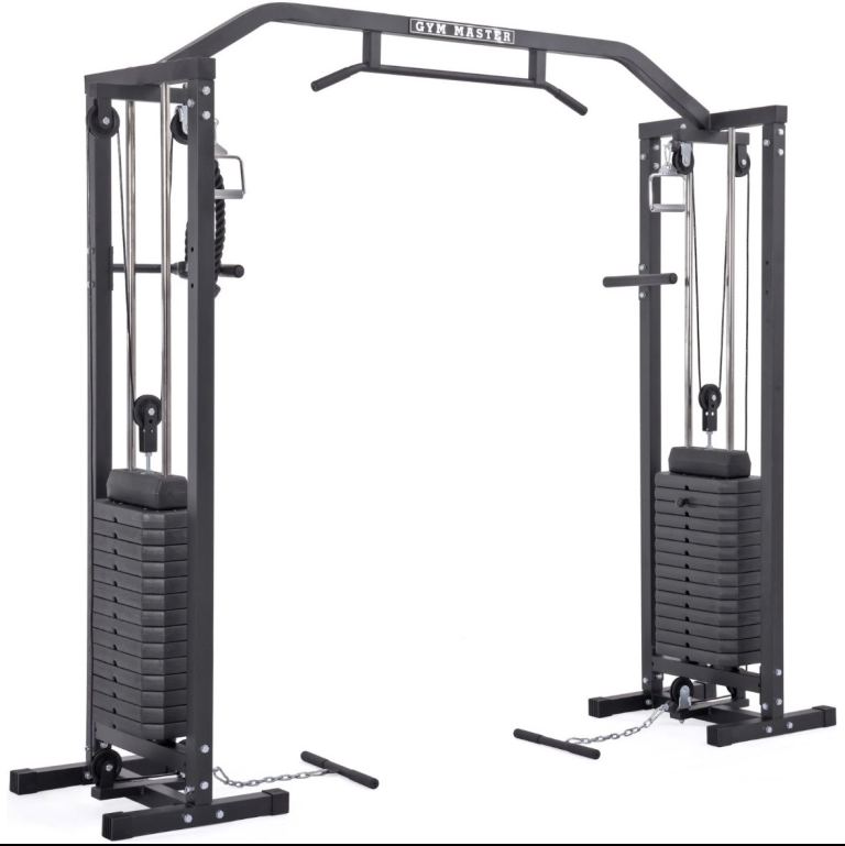 Gym Master 180kg Cable Crossover Machine. Pull Up Multi Station Cage