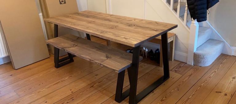Dining table and matching bench