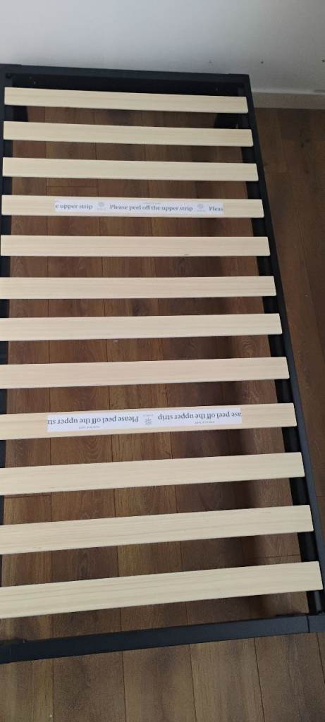 image for Zinus single metal bed frame and hypnos mattress