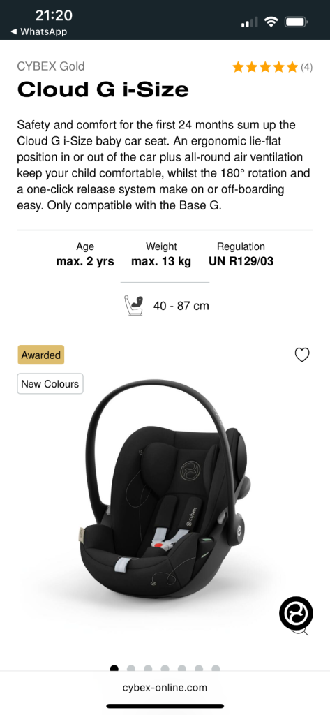 Reduced - Cybex Aton 5 Car Seat and Base (includes isofix clips)